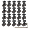 24 Pack M4 Mlok T-Nuts & Screws Replacement Sets Steel, for Mlok System Accessory Installation, with Allen Key. (M4-Countersunk Head)