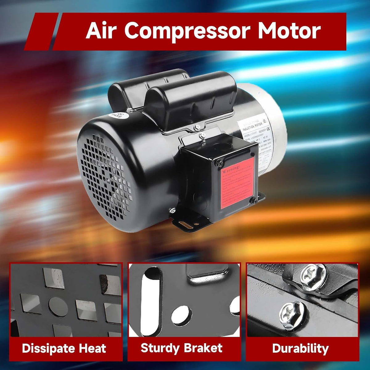 findmall 2HP Electric Motor 56C Frame 3450RPM Single Phase General