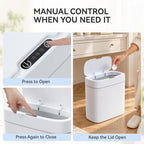 MOAPLL 3.2 Gallon Automatic Bathroom Trash Can with Lid, Motion Sensor