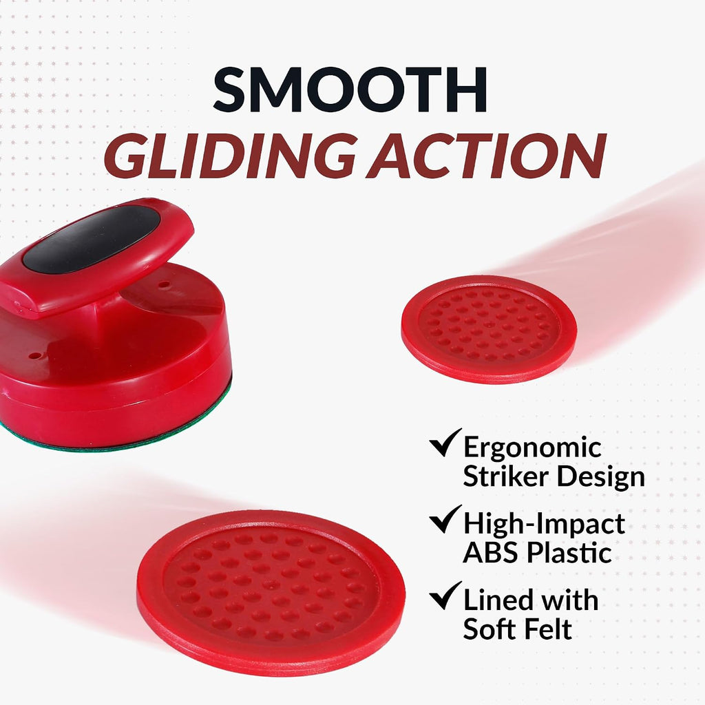 Pro-Series Air Hockey Pucks and Strikers Set for Family Game Room - with Ergonomic 4-in Strikers, 3-in ABS Pucks