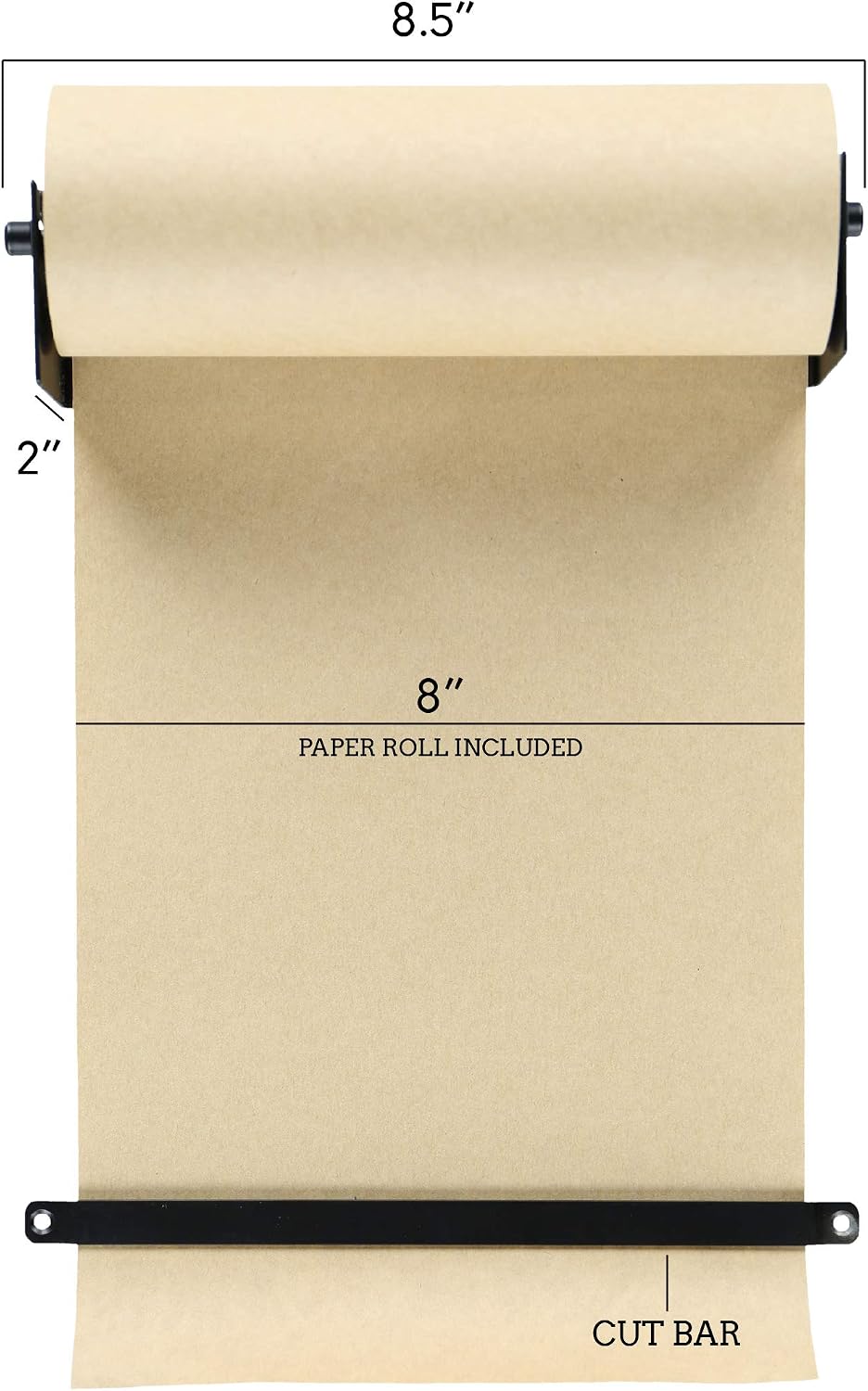 Roller Kraft Paper Roll Display, Wall Decor, Art Wall Mount, Kitchen Decor, Farmhouse Decor - (1) Kraft Paper Roll