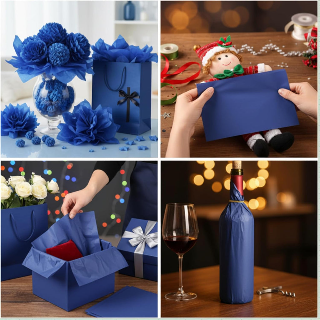 500 Sheets Navy Blue Tissue Paper Bulk 20 x 30 Inch for Rosh Hashanah Gifts