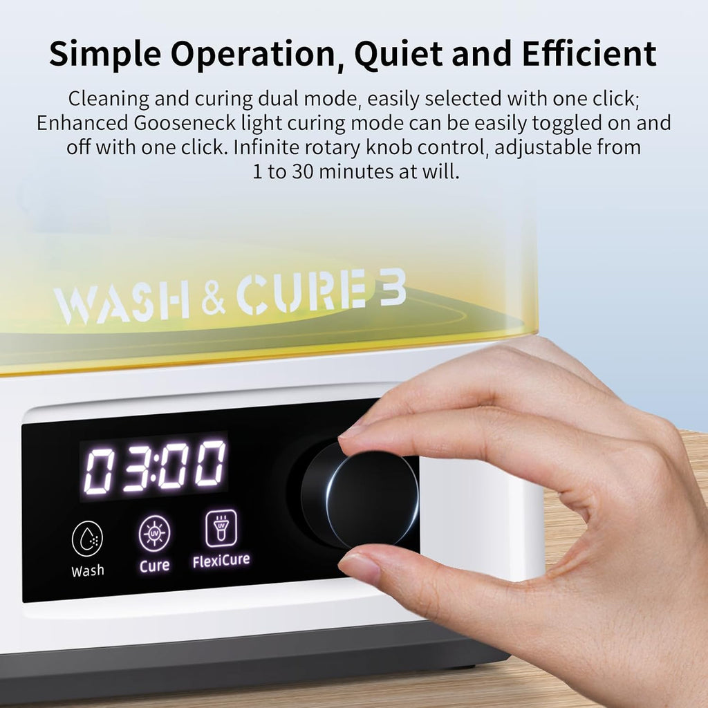 Wash and Cure 3 with Gooseneck Lights | Upgraded Volume 2 in 1 Wash and Cure Station for Photon Mono 4/4 Ultra/Mars