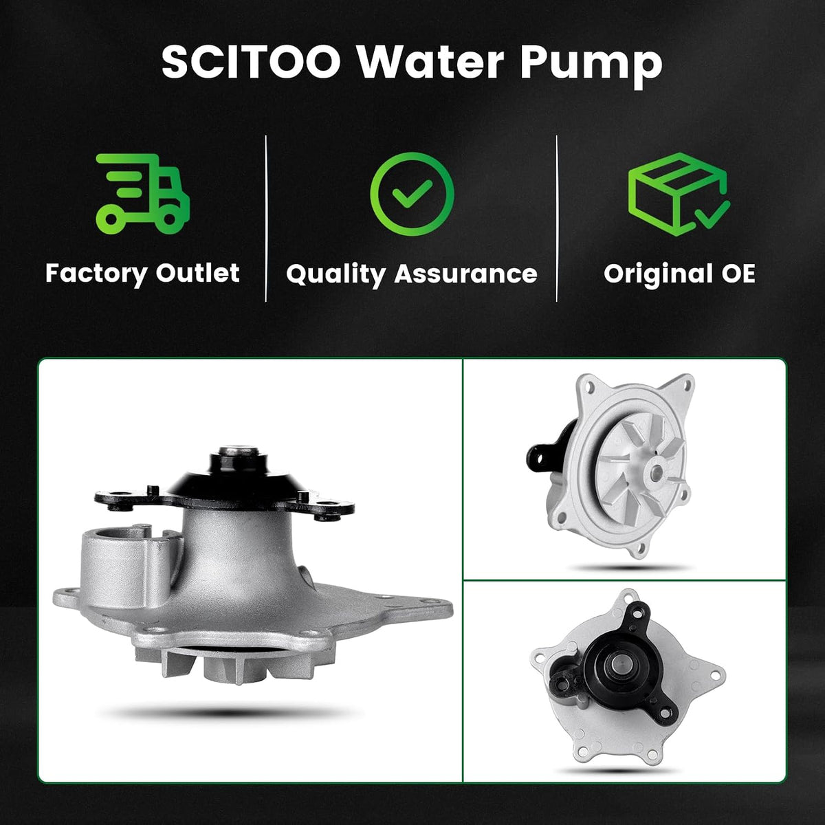 SCITOO Water Pump with Gasket AW7165 for Dodge Grand Caravan