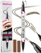 Curved Eyebrow Pen, Waterproof with Hair-Like Brows, Dark Brown