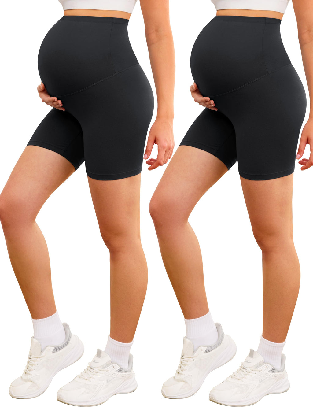 Creamlush Maternity Biker Shorts Over the Belly Pregnancy Shorts