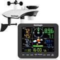 Wireless Weather Station with Rain Gauge & Wind Speed, Indoor Outdoor Thermometer, Humidity, Weather Forecast, Moon