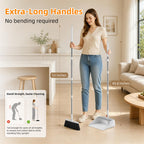 Broom with Dustpan Combo Set, 53" Long Handle, Includes 2 Broom Heads