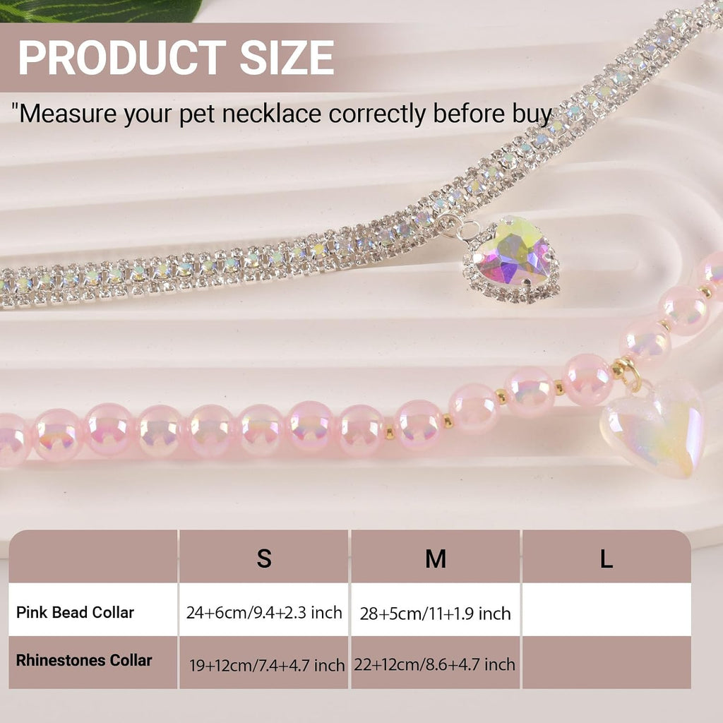 Rhinestones Dog Cat Collar Bling Adjustable Necklace (Pink, Samll)
