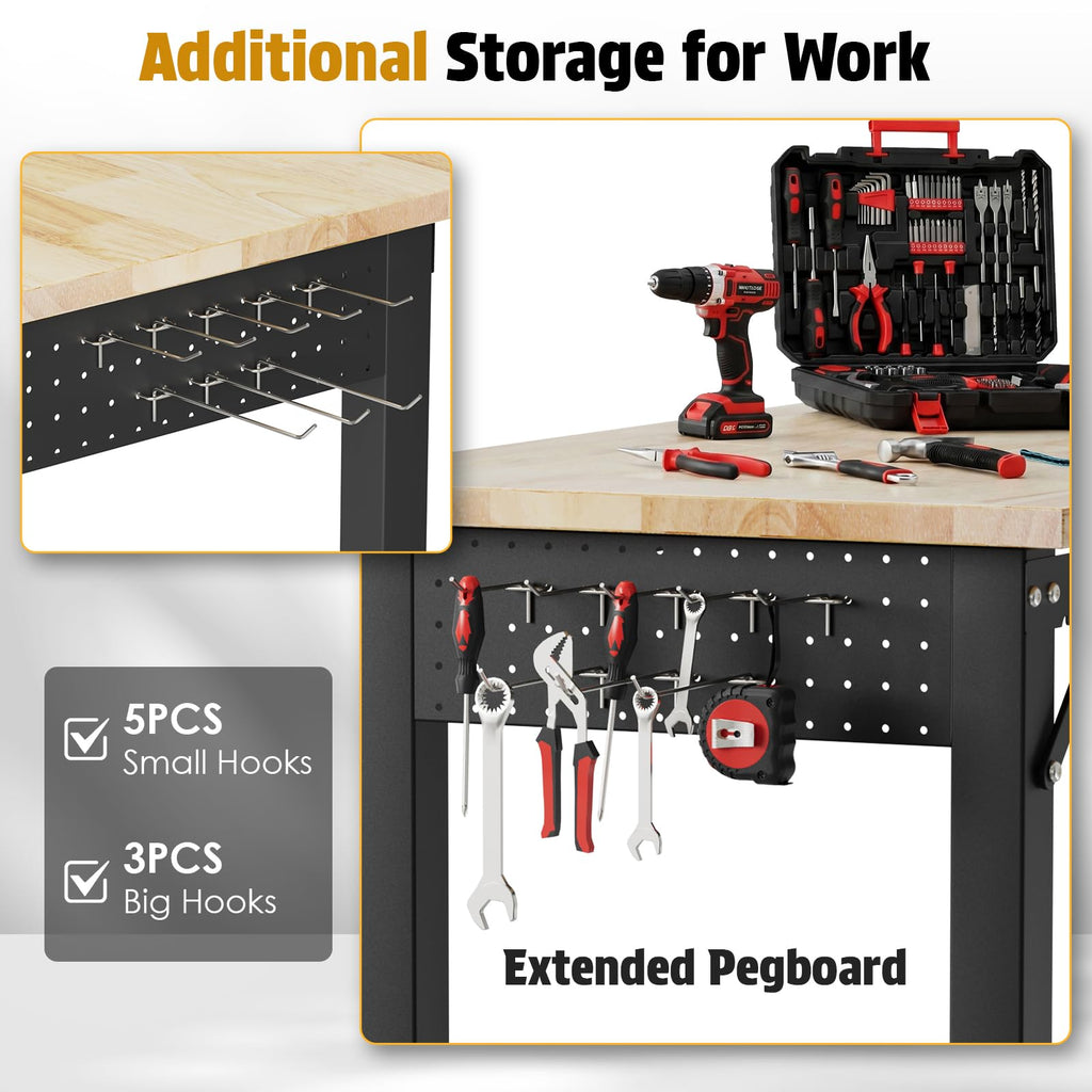 60 x 22-Inch Adjustable Workbench, 2000 lb Capacity