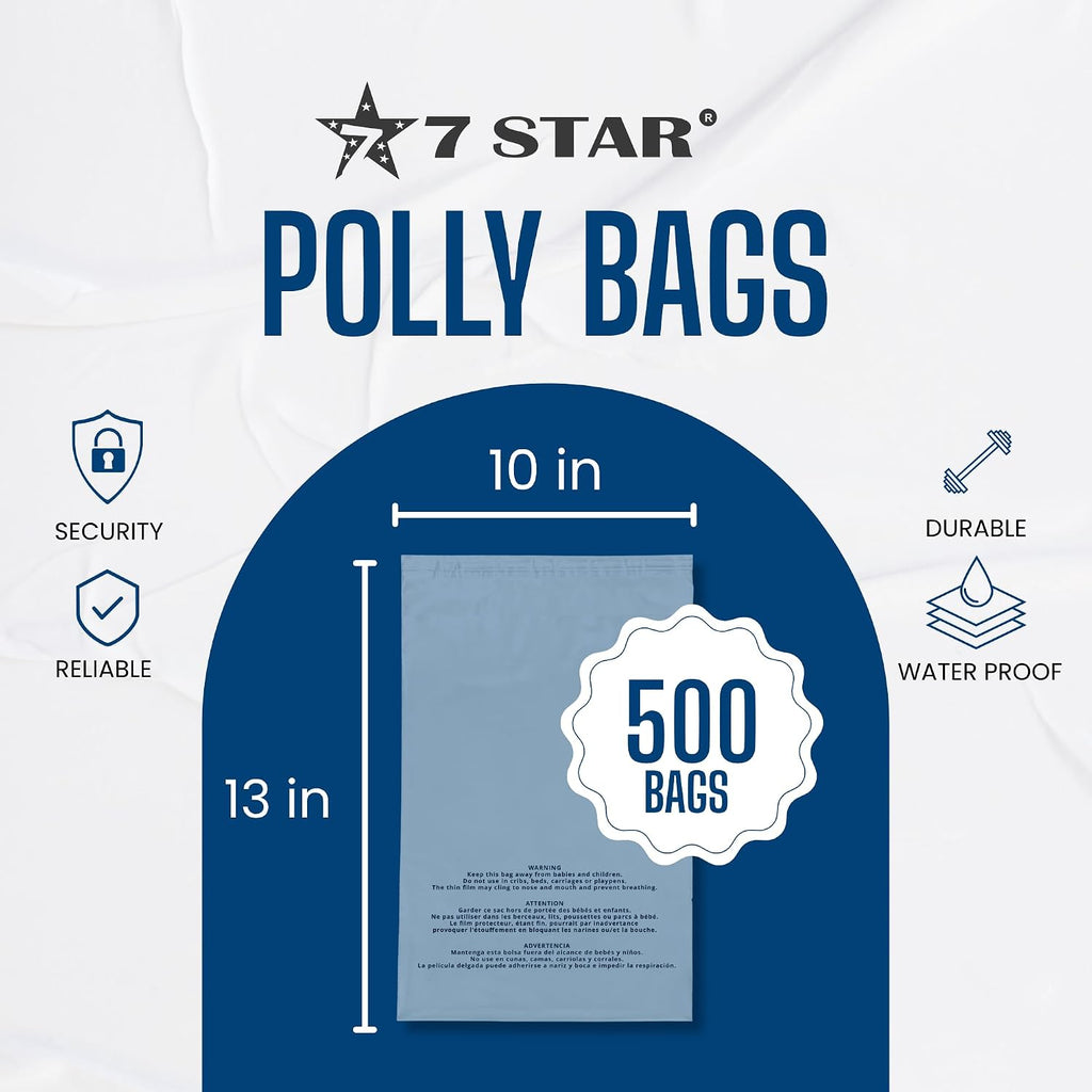 10" X 13" Self-Seal Clear Poly Bags with Suffocation Warning | Packaging, T-Shirts, Shipping | Permanent Adhesive
