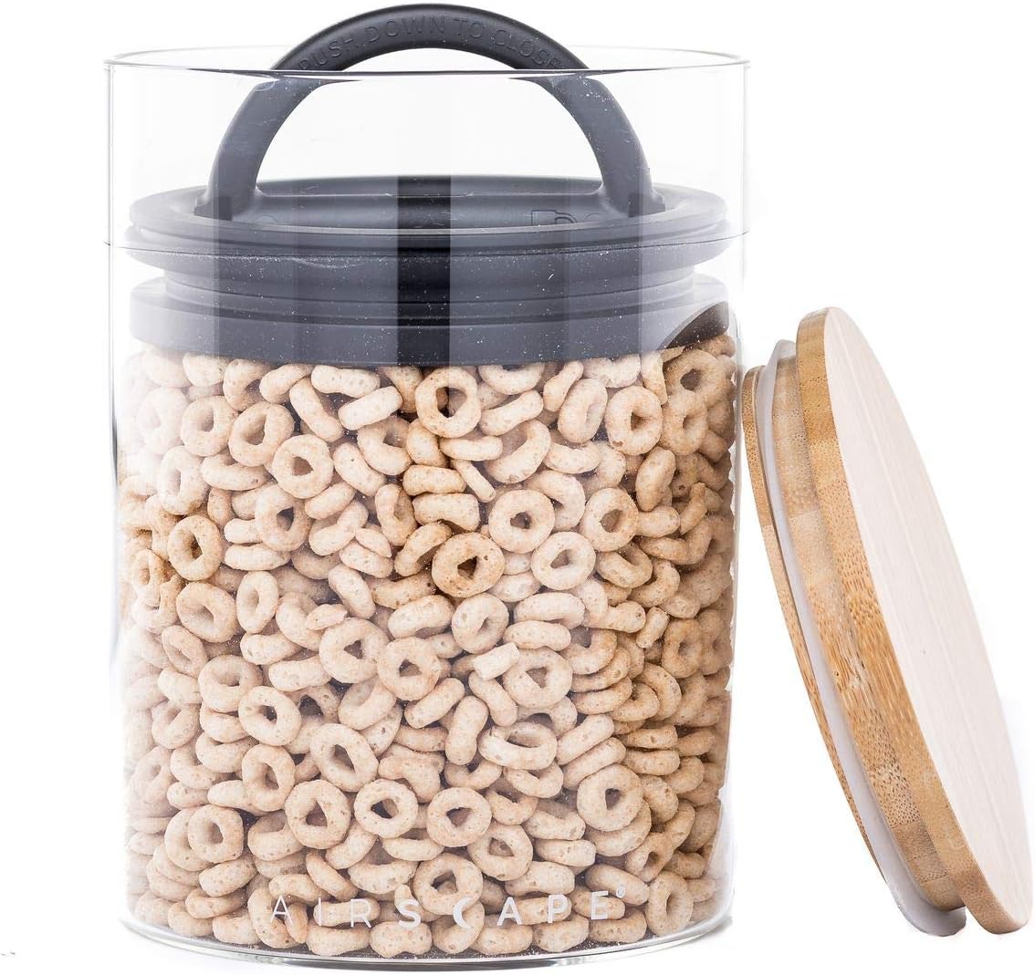 Planetary Design Borosilicate Glass Coffee Canister, Food Storage | Glass Storage With US Patented Airless Inner Lid