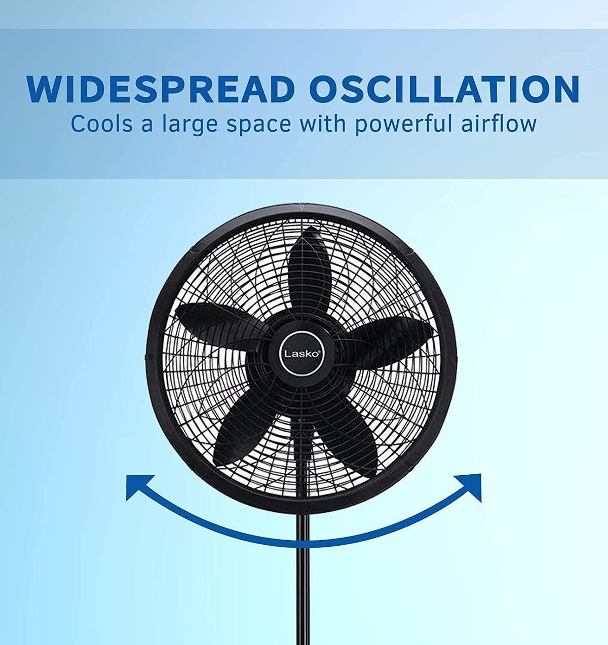 18 in. Adjustable Elegance and Performance Pedestal Fan, Black 18"/Black