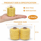 Metallic Cotton Twine String, 2mm Thick, 164 Feet per Roll, 2 Pack