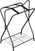Foldable Saddle Rack with Bottom Storage for Horse Stable, Black