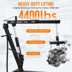 2 Ton Engine Hoist, Hydraulic Cherry Picker Engine Crane, Black