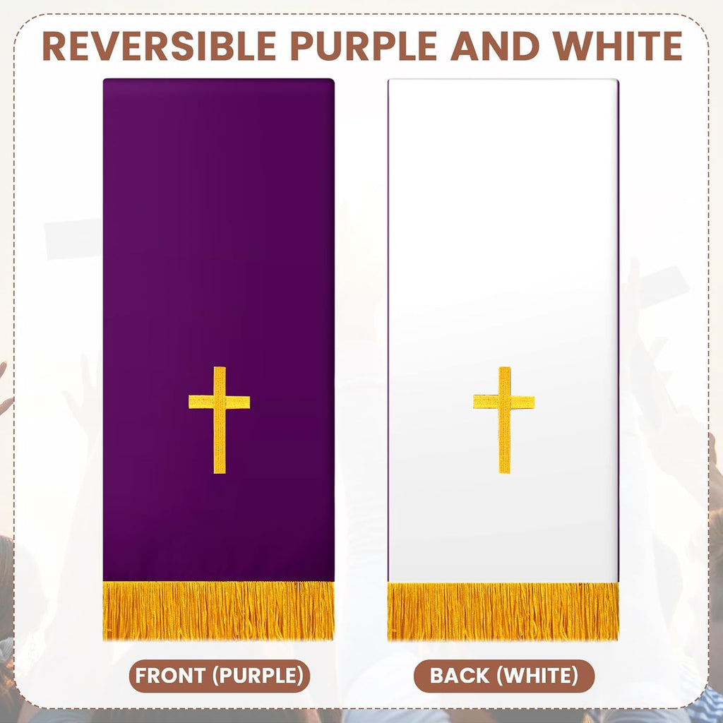 3 Set Parament Table Runner Altar Cloth Purple and White