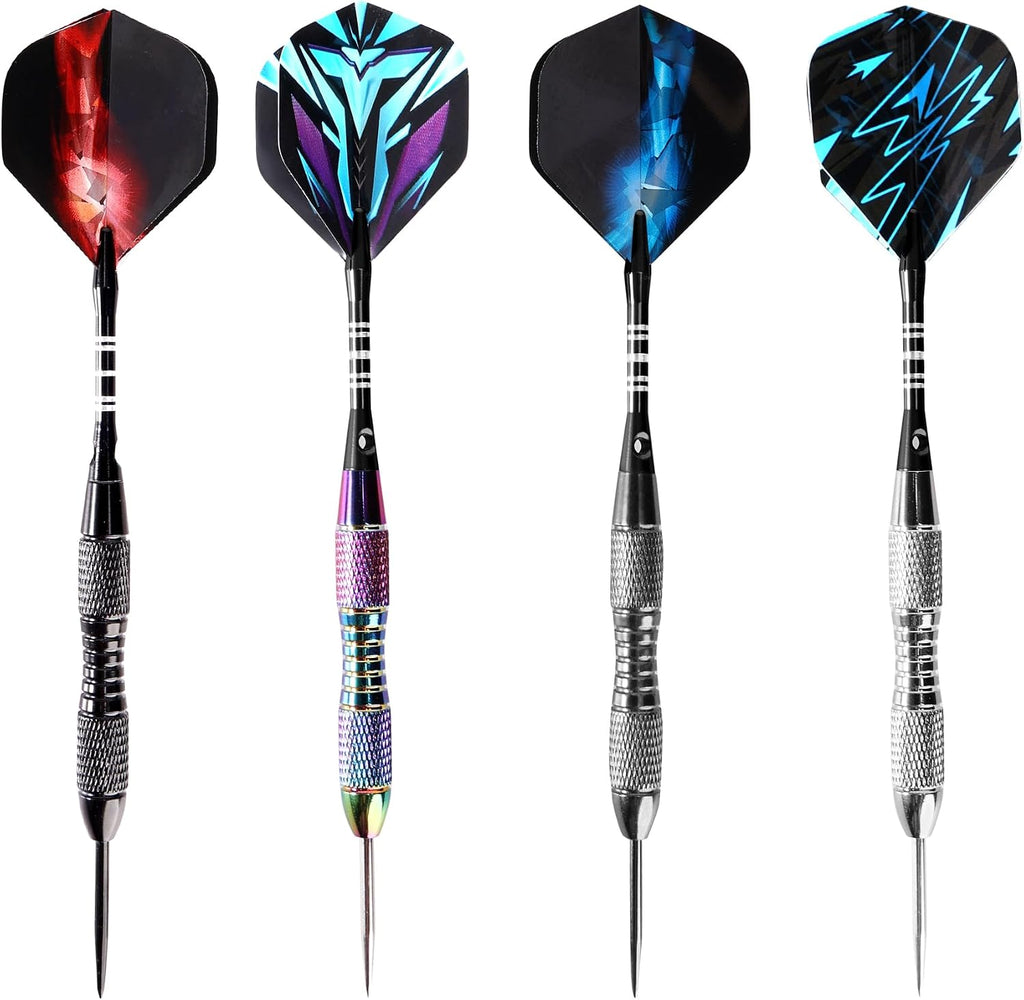 Darts Metal Tip Set Steel Tip Darts 12 pcs Set 22g with Gift Box | Darts for Dartboard with Darts Guide and Gift