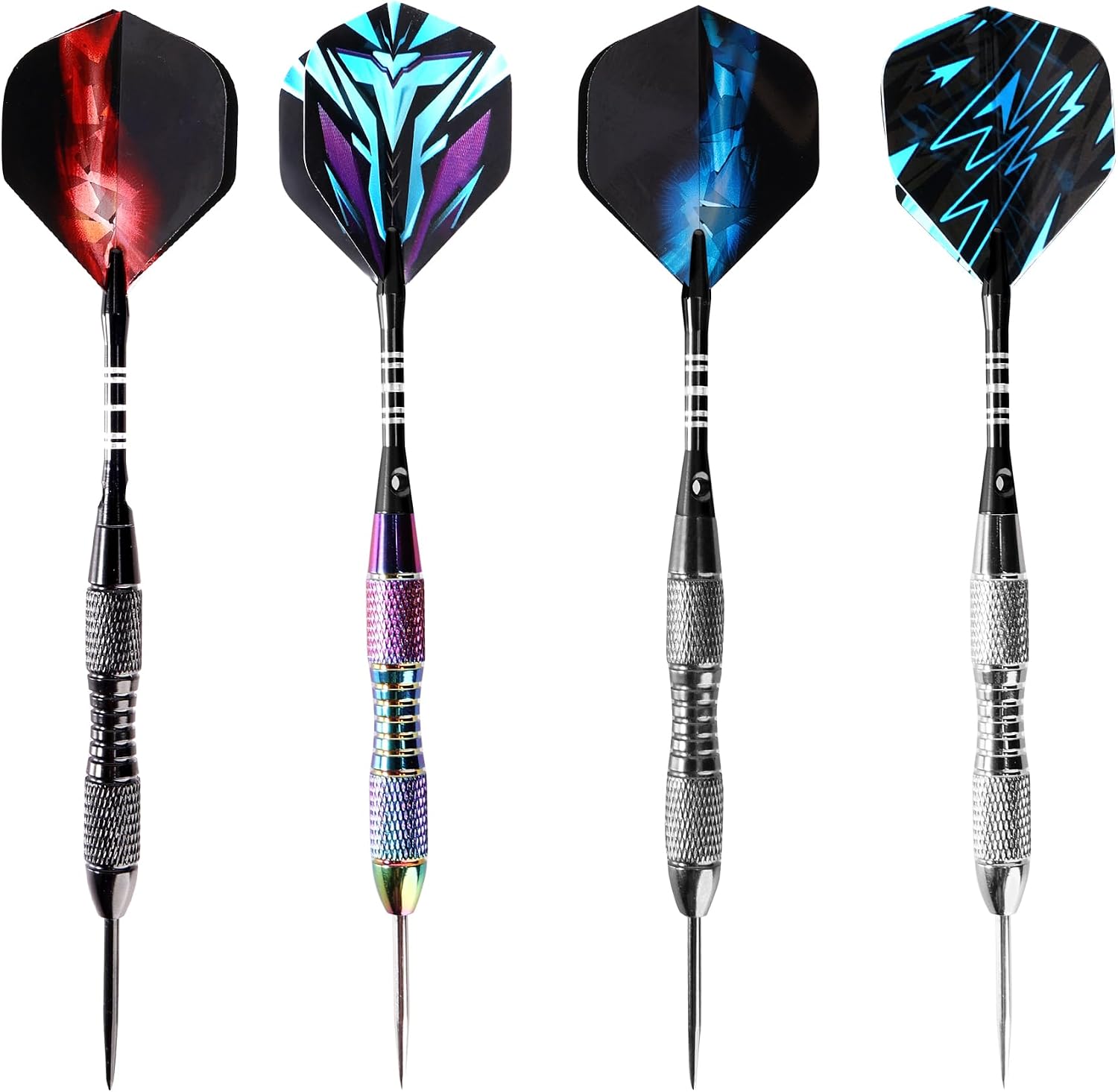 Darts Metal Tip Set Steel Tip Darts 12 pcs Set 22g with Gift Box | Darts for Dartboard with Darts Guide and Gift