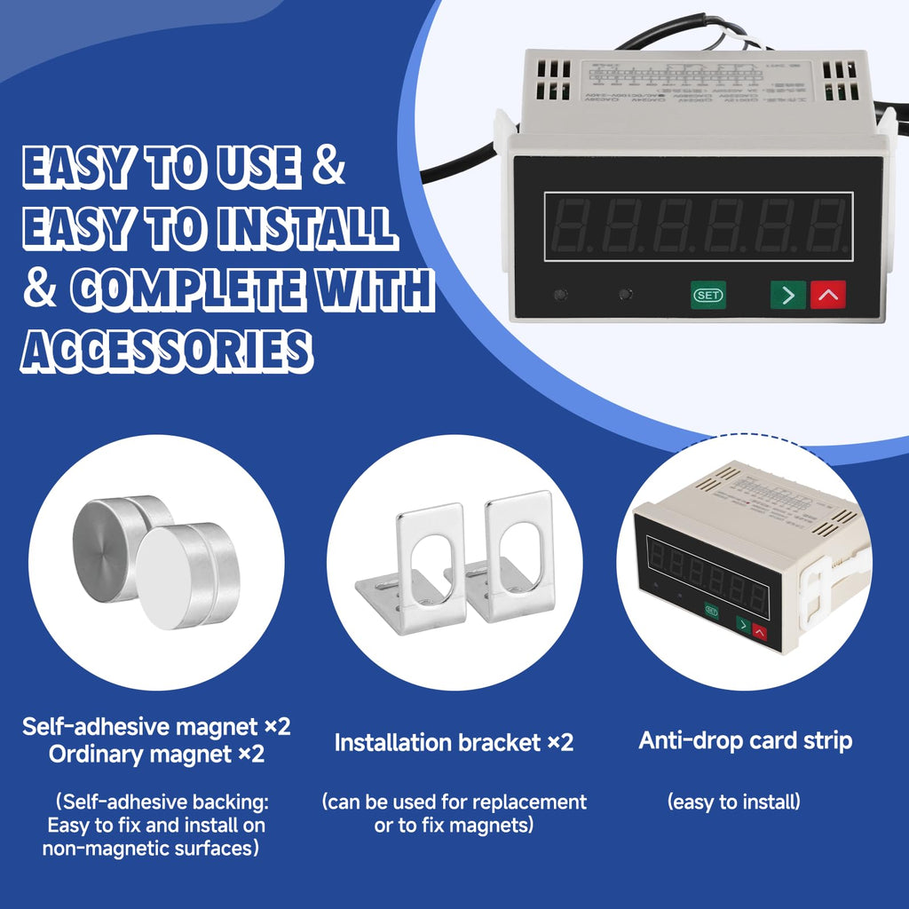 JIAWANSHUN Bidirectional Digital Counter,Proximity Switch Sensor with Alarm