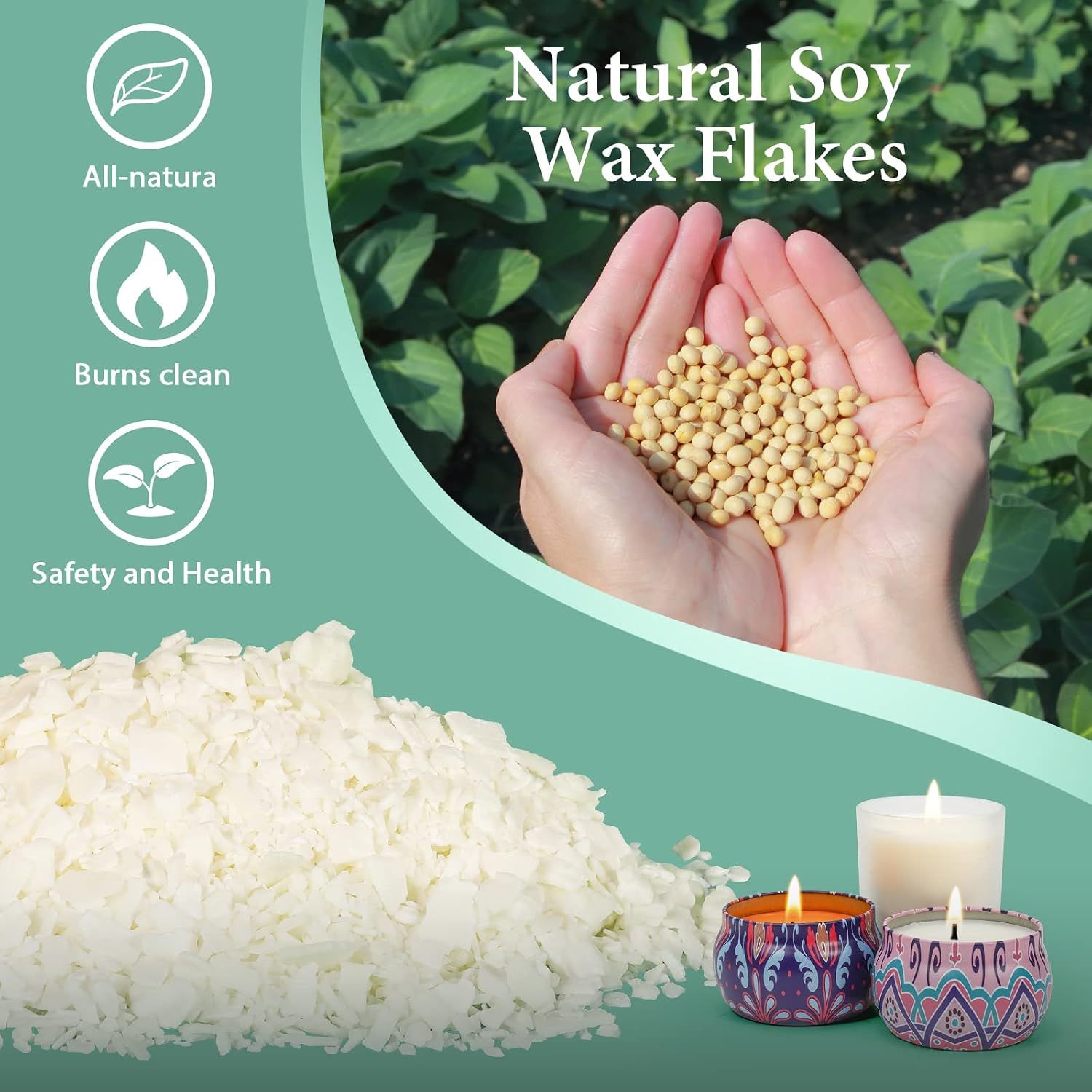2lbs Soy Wax for Candle Making,Candle Making Kit with Wax Melter | DIY Candle Making Supplies for Adults