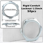 Yaocom 50 Pcs Electrical Conduit Lock Nut Rigid Lock Nut, 1/2 Inch