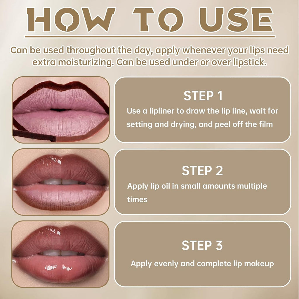 Peel Off Lip Liner Stain Tattoo, Long Lasting Waterproof Lip Stain Peel off, Tattoo Nude Lip Liner and Lip Gloss