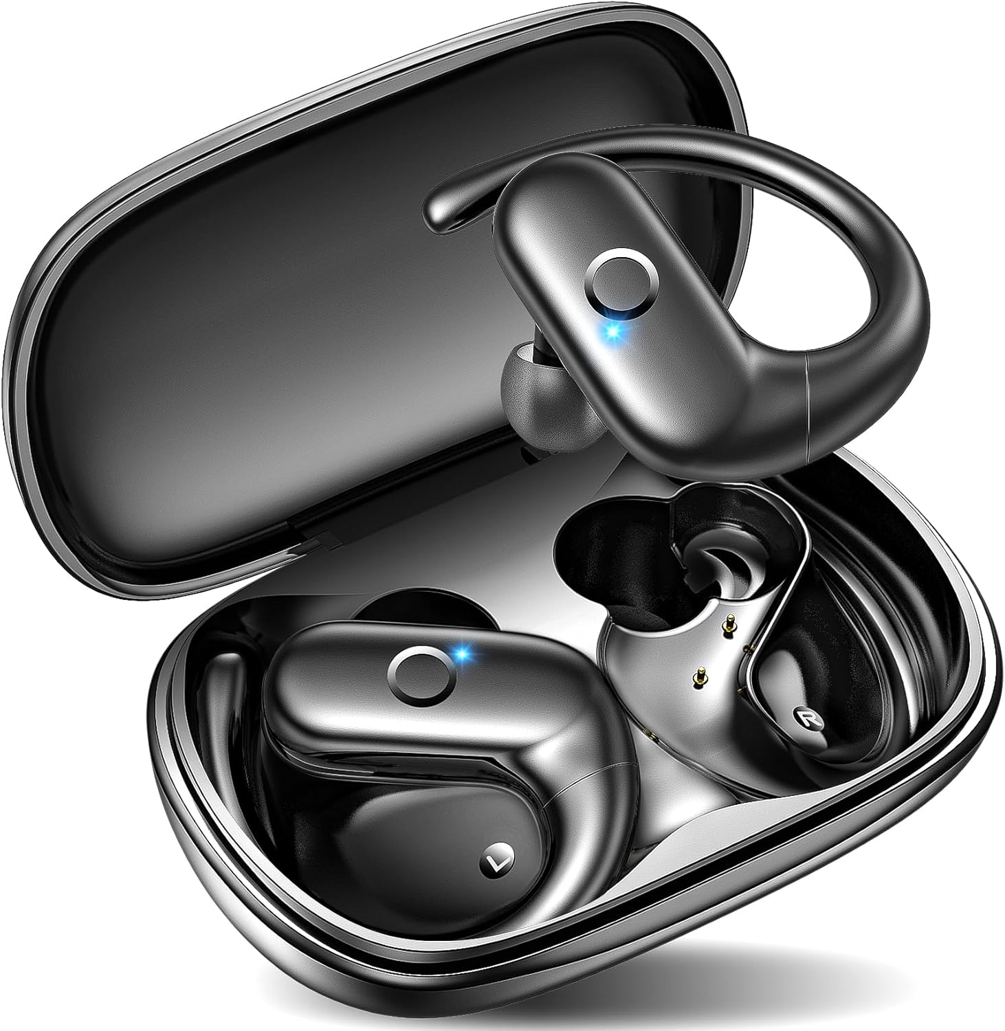 Wireless Earbuds Bluetooth Headphones Sport,Over Ear Buds with Deep Bass Sound,60Hrs Playtime Earphones Redesigned