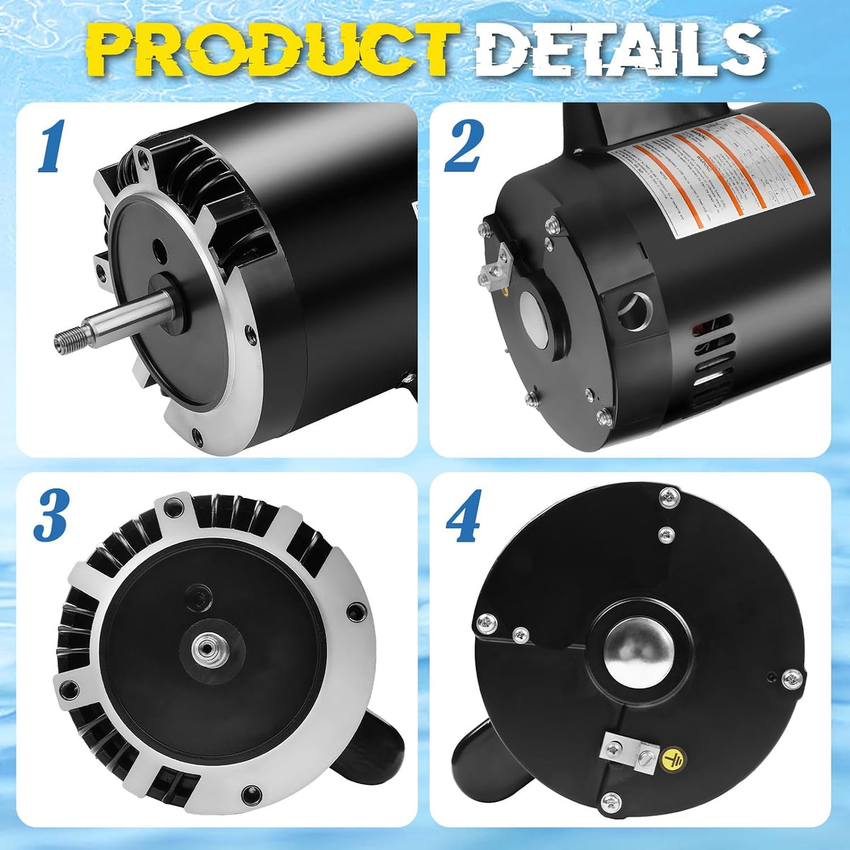 B128 Pool Pump Motor 1HP M56J Frame Fit for Century A.O. Smith Single Speed