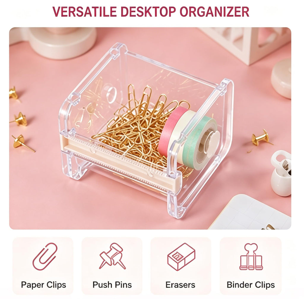 Transparent Visible Washi Packaging Tape Dispenser Cutter Roll