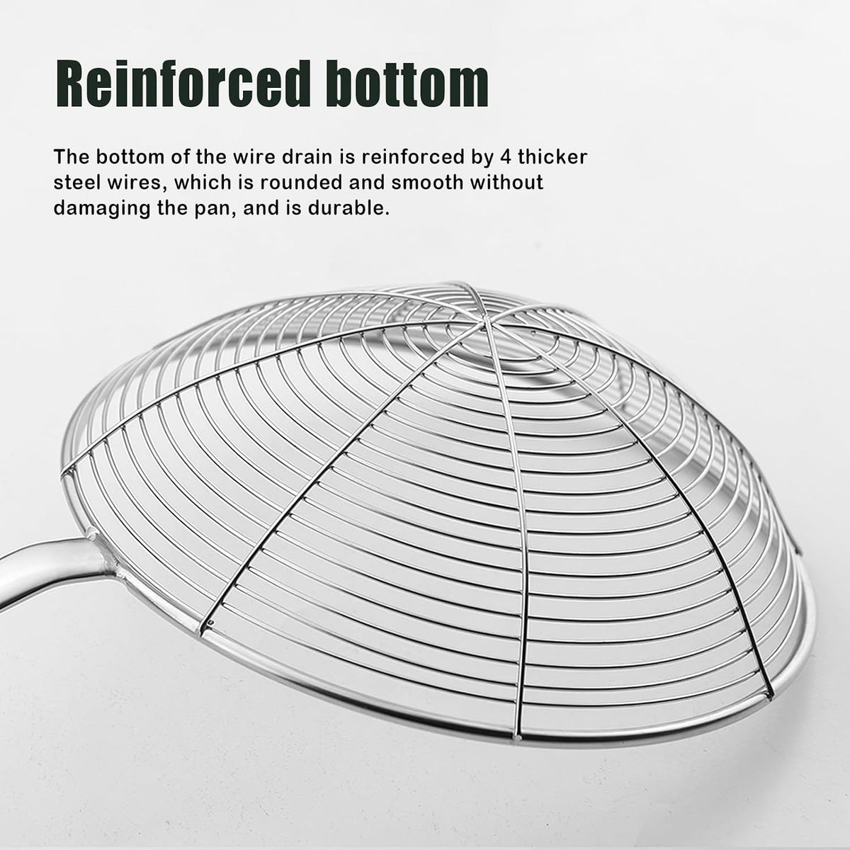 Spider Strainer with Wood Handle - 5.5 Inch Fryer Scoop