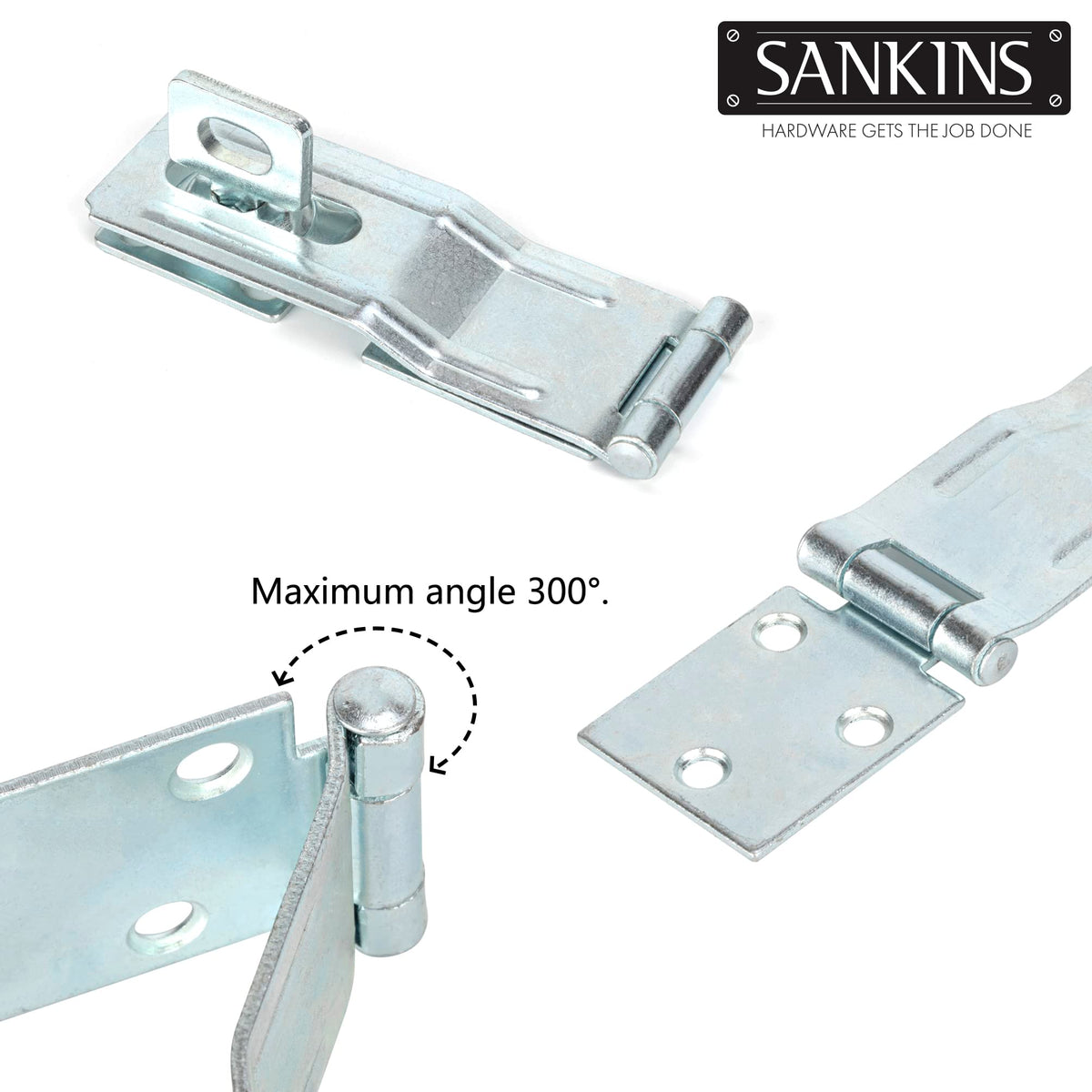 4.5" Swivel Staple Safety Hasps Latches with Twist Knob, Silver 2Pcs