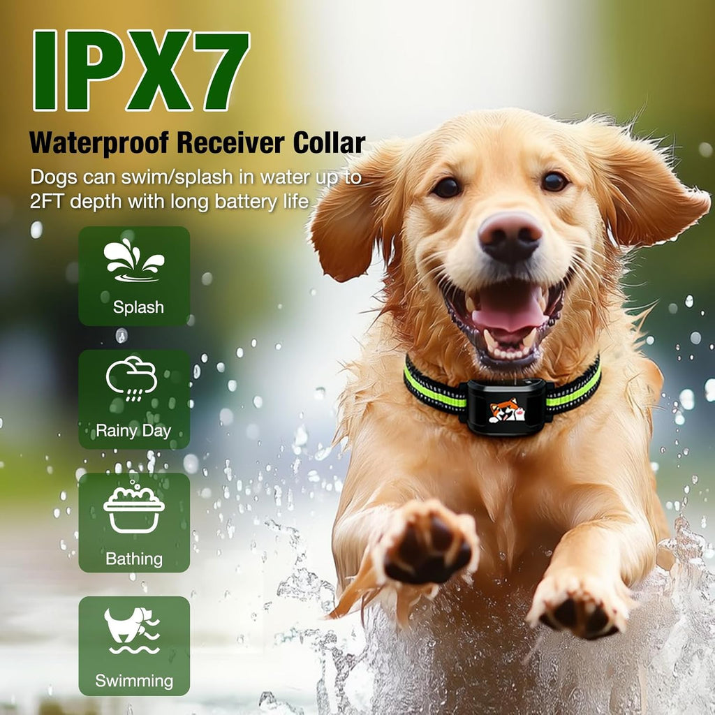 Wireless Dog Fence for 3 Dogs, KJEFYPETZN Remote Dog Training Collars System, Waterproof Rechargeable Electric Pet