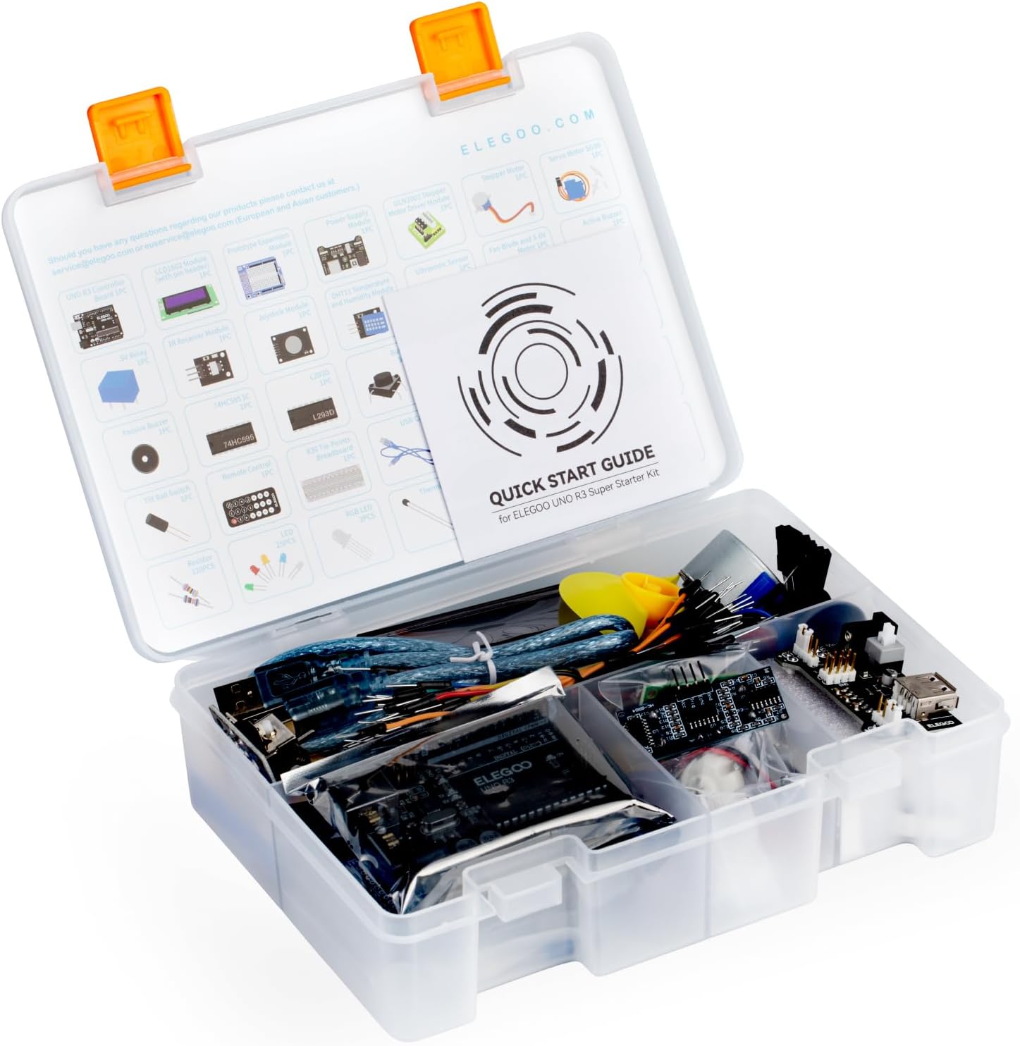 UNO R3 Project Super Starter Kit with PDF Tutorial for Beginners | Compatible with Arduino, 22+ Hands-on Projects