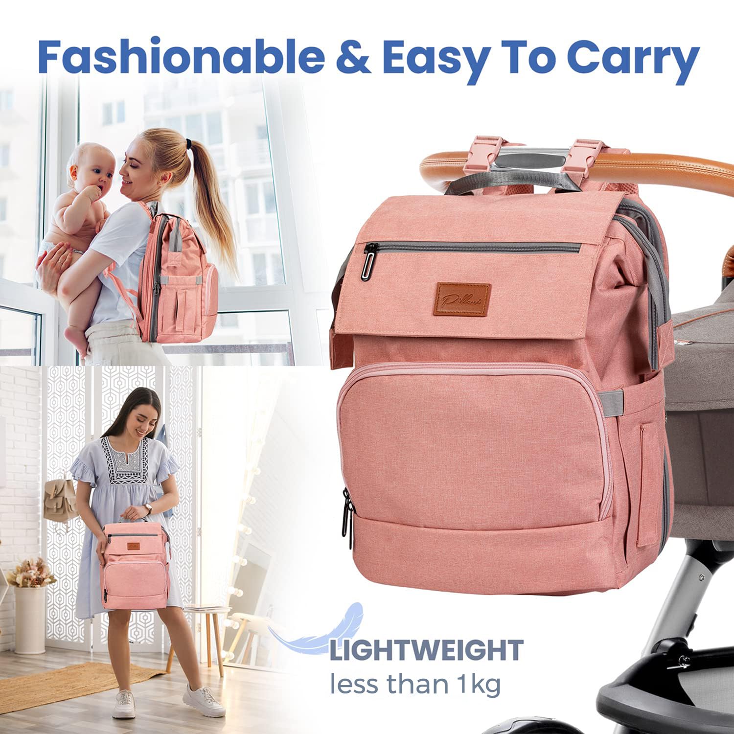 Baby Diaper Bag Backpack - Diaper Bags for Baby Girl - Baby Shower Gifts for Girls - Large Waterproof Diaper Backpack