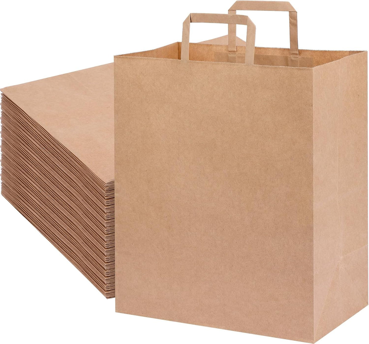 120pcs Paper Grocery Bags 12x7x14in Brown Paper Bags with Handles
