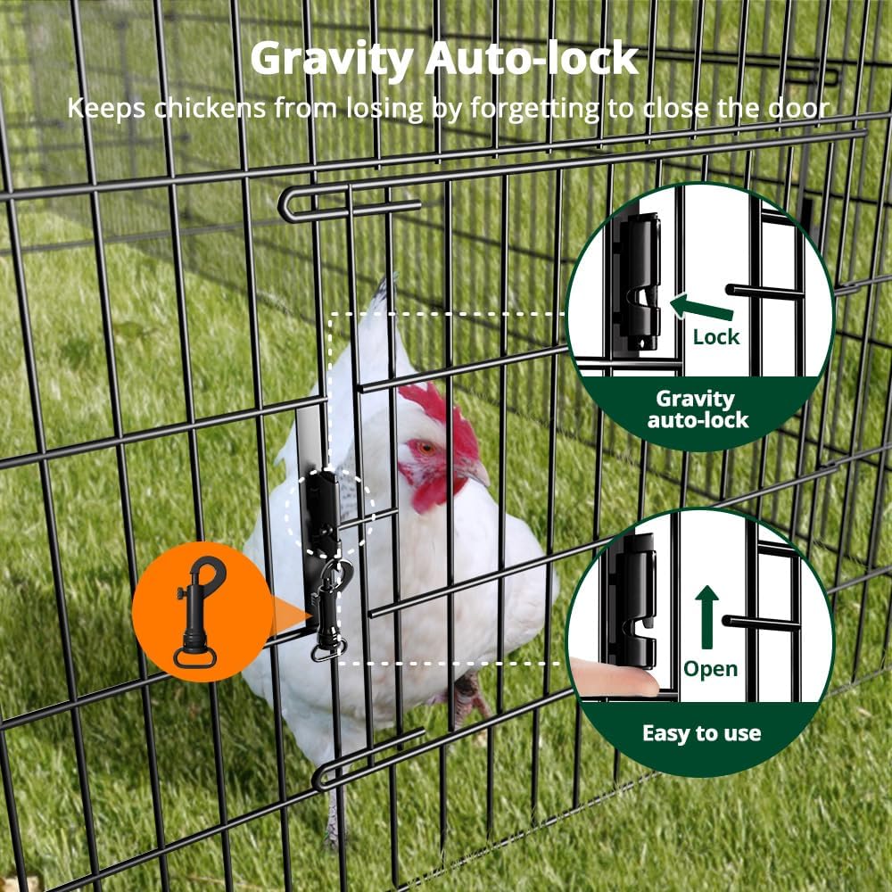 Chicken Coop, 130"×40"×40" Chicken Run Pen with Cover for Yard