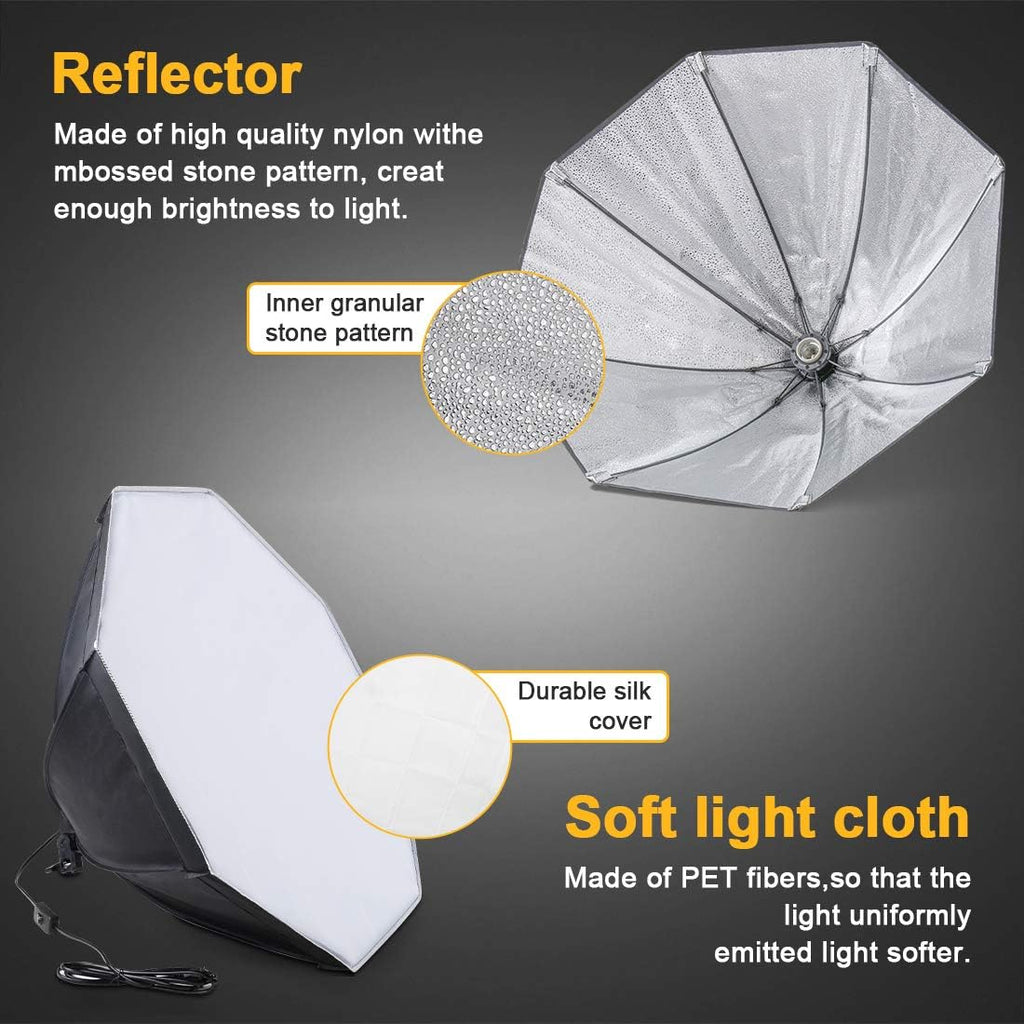 Softbox Continuous Lighting Kit 1 Pack for Camera Photo Video Photography Studio Light with 28'' x 28''Octagon