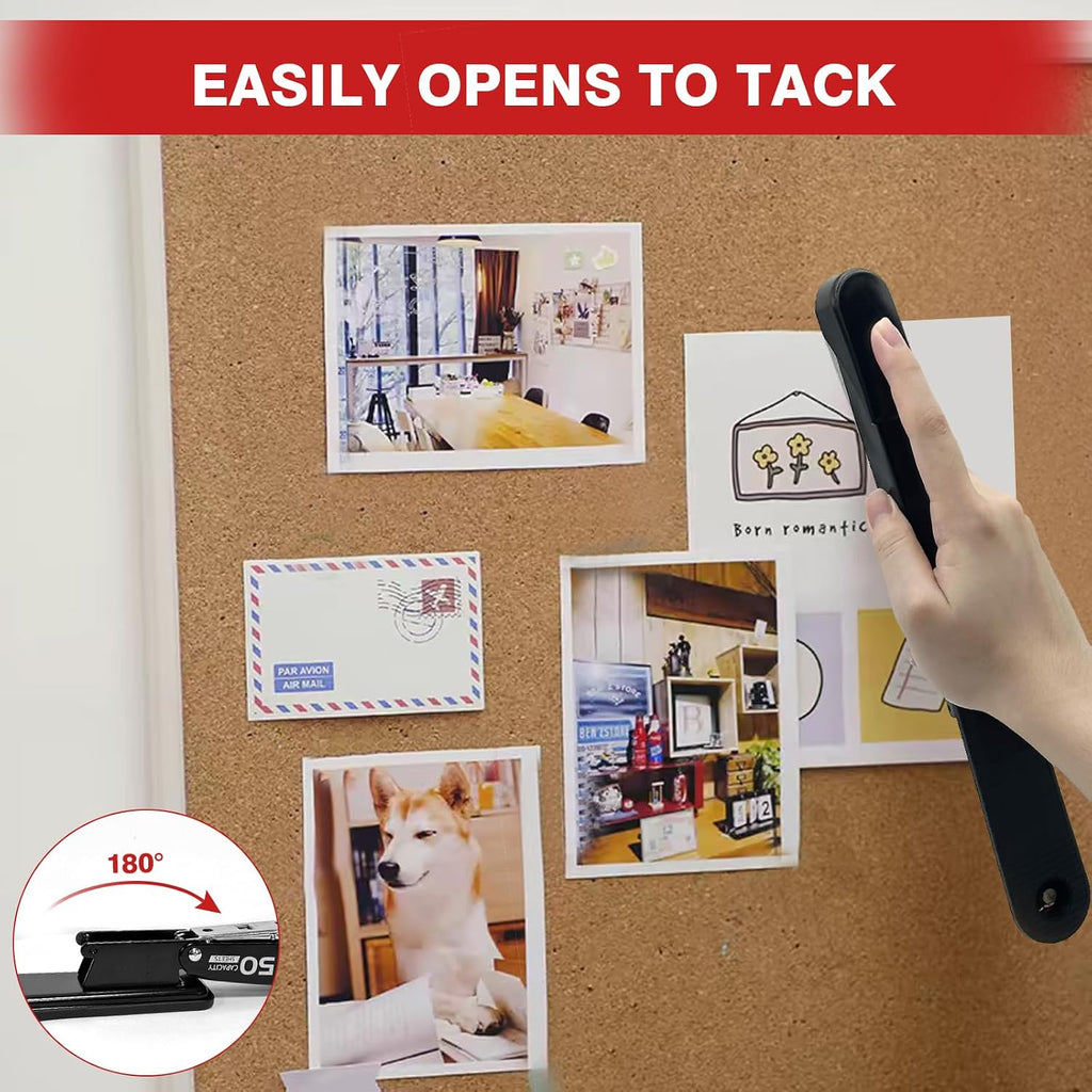 Heavy Duty Stapler, Black Stapler with Staples and Staple Remover for Desk