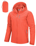 Men's Packable Rain Jacket Waterproof Raincoat with Hood