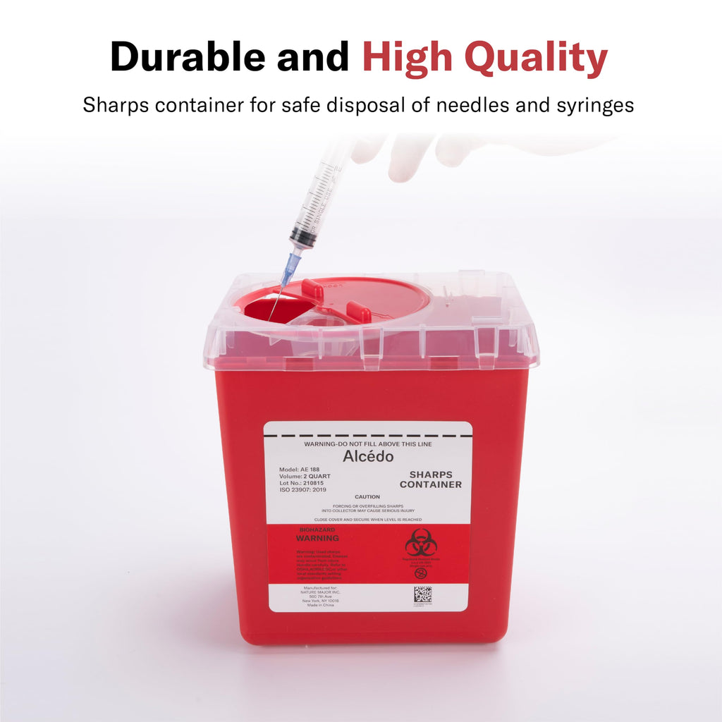 2 Quart Sharps Container (5-Pack) for Needle & Syringe Disposal