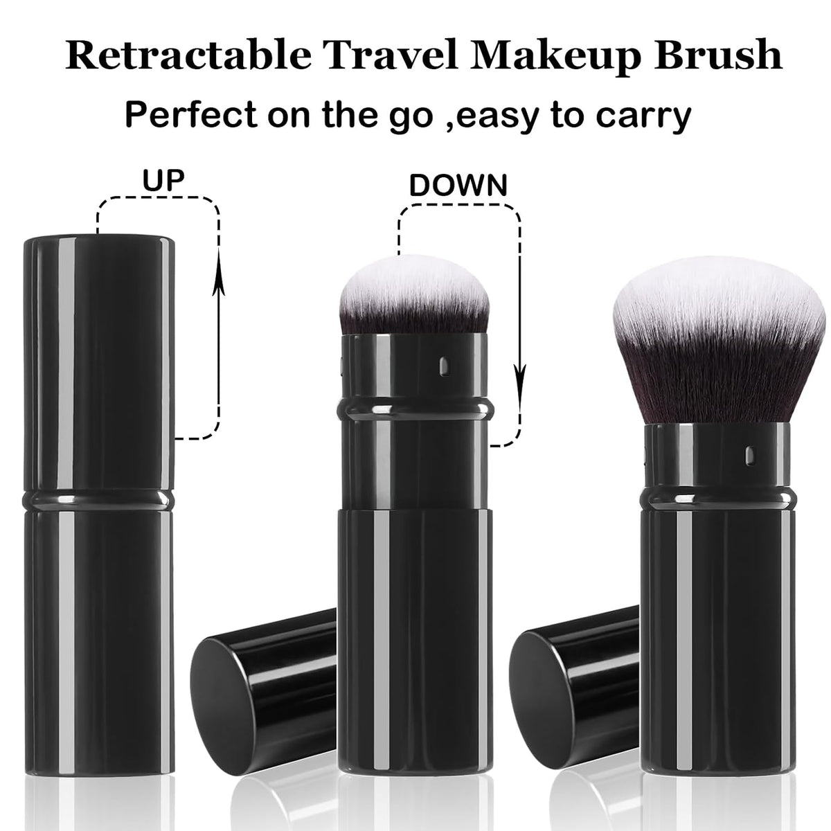 Retractable Makeup Brush, Powder Kabuki Foundation Makeup Brushes