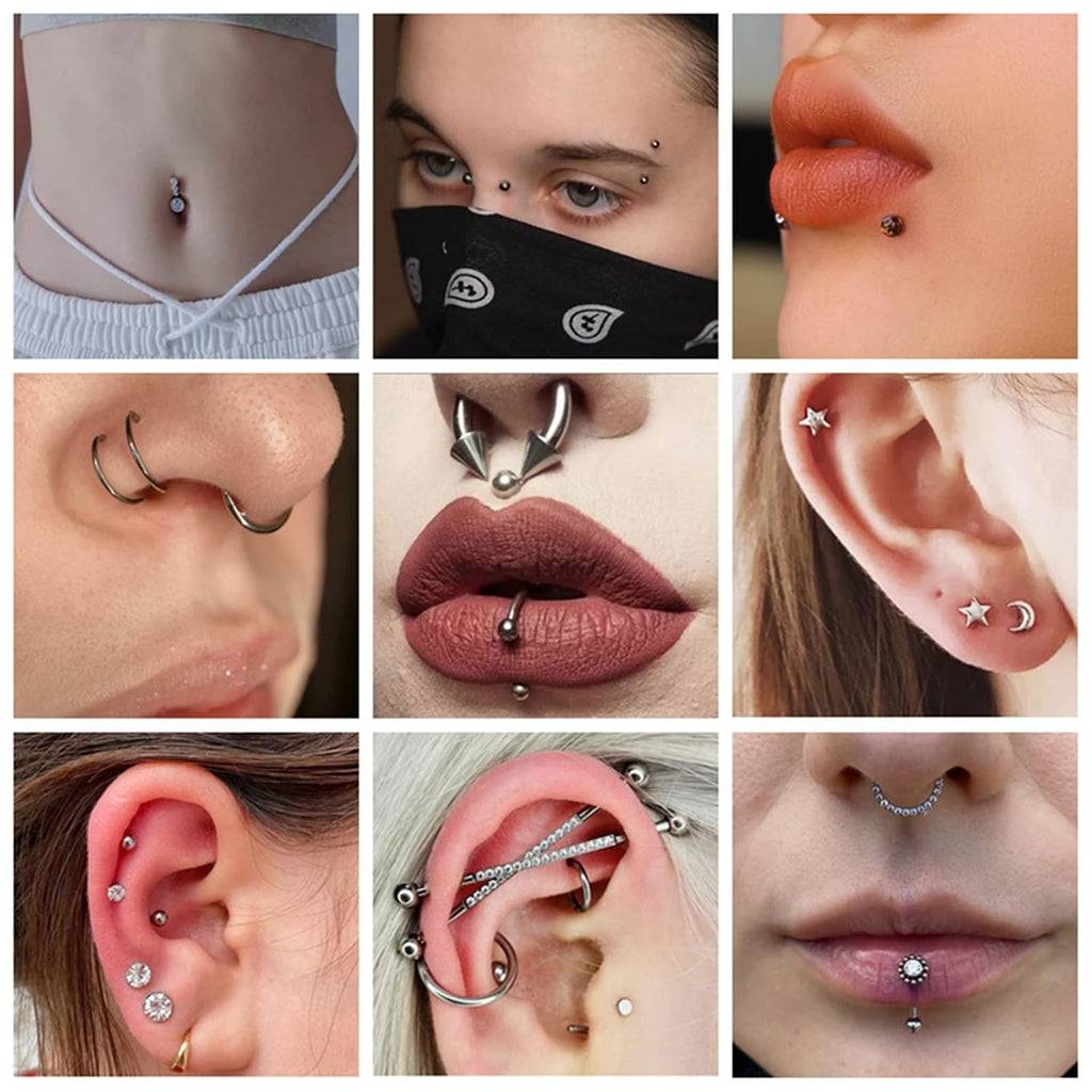 Ear Nose Piercing Catheter - Lyuxzad 50Pcs Mixed Piercing Catheter 12G 14G 16G 18G and 20G Hollow Stainless Steel for