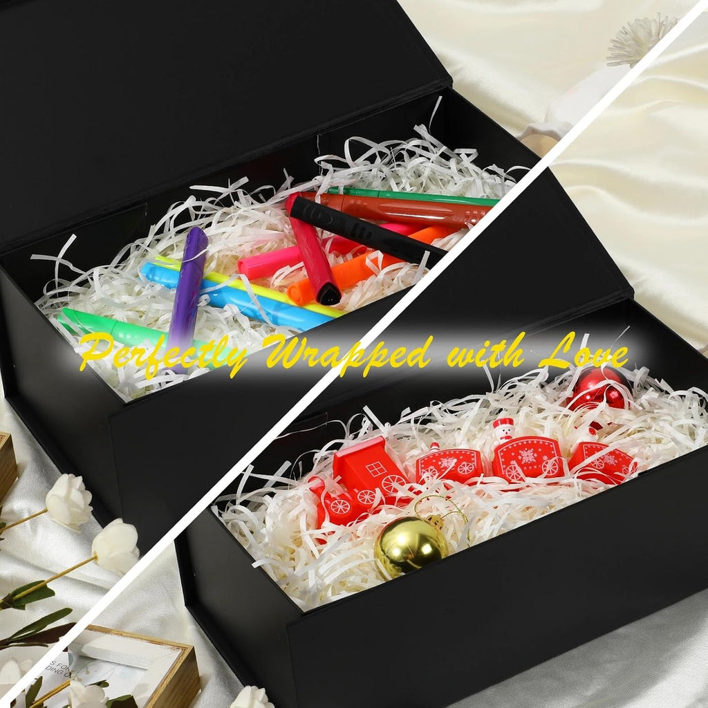 Black Gift Box, 12x6x4 Inch Gift Boxes for Presents & Packaging