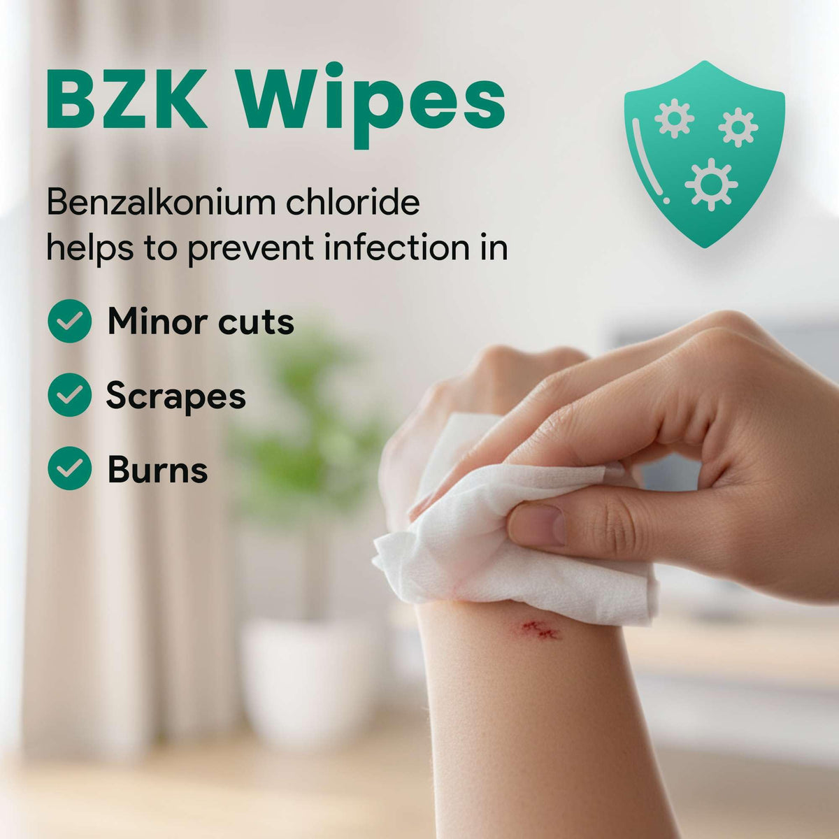 BZK Antiseptic Wipes, 240 Count - 7"x5" Individually Wrapped