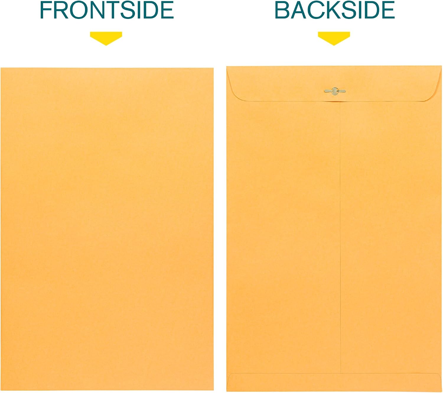 10 x 15 Clasp Envelopes - 10 Pack Brown Kraft Catalog Mailing Gummed Seal Envelope - 28lb Heavyweight 10x15 Inches