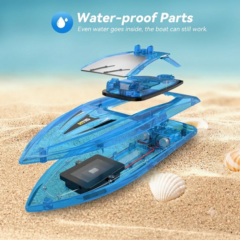 RC Boat Kids Remote Control Boats for Pool Water Toys for Lakes Bathtub Toy | 60Mins Play Time, Whole Body