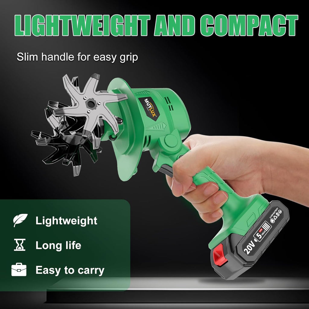 20V Cordless Tiller Cultivator for Gardening, Electric Garden Tiller with Only 1 x 2.0Ah Battery & Charger, Garden