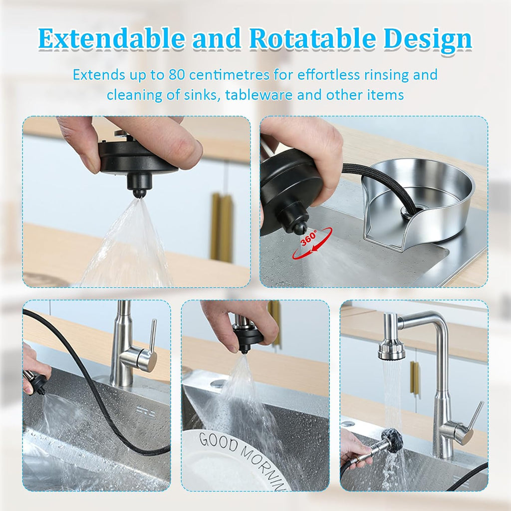 Glass Rinser for Kitchen Sink, 360 Degree Rotating Cup Rinser