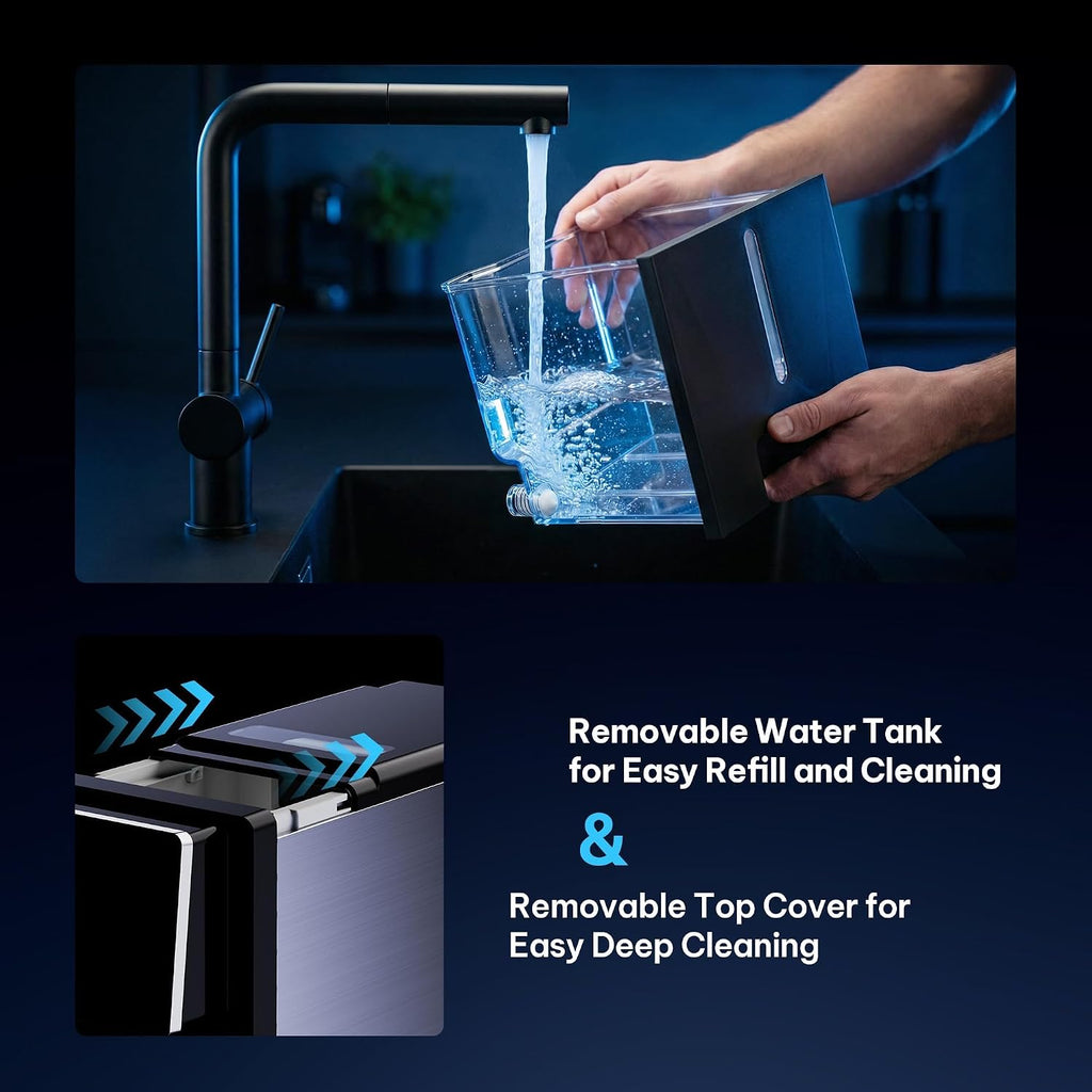 Nugget Ice Maker Countertop, Self Dispensing Ice Machine with Auto Drop System, Self Cleaning Portable Ice Maker, 40